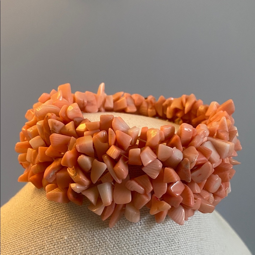 Vintage Coral Chip Bracelet